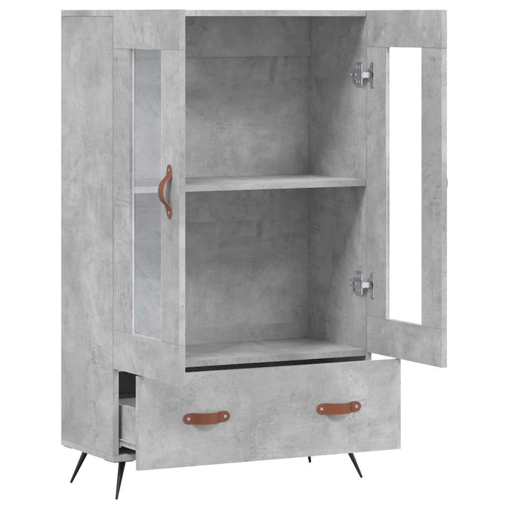 Visoka komoda boja betona 69,5 x 31 x 115 cm konstruirano drvo