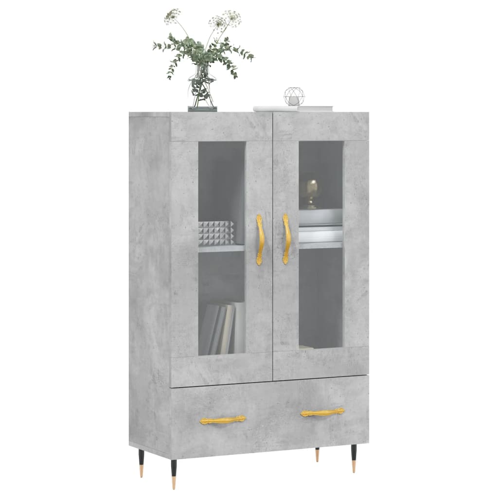 Visoka komoda boja betona 69,5 x 31 x 115 cm konstruirano drvo