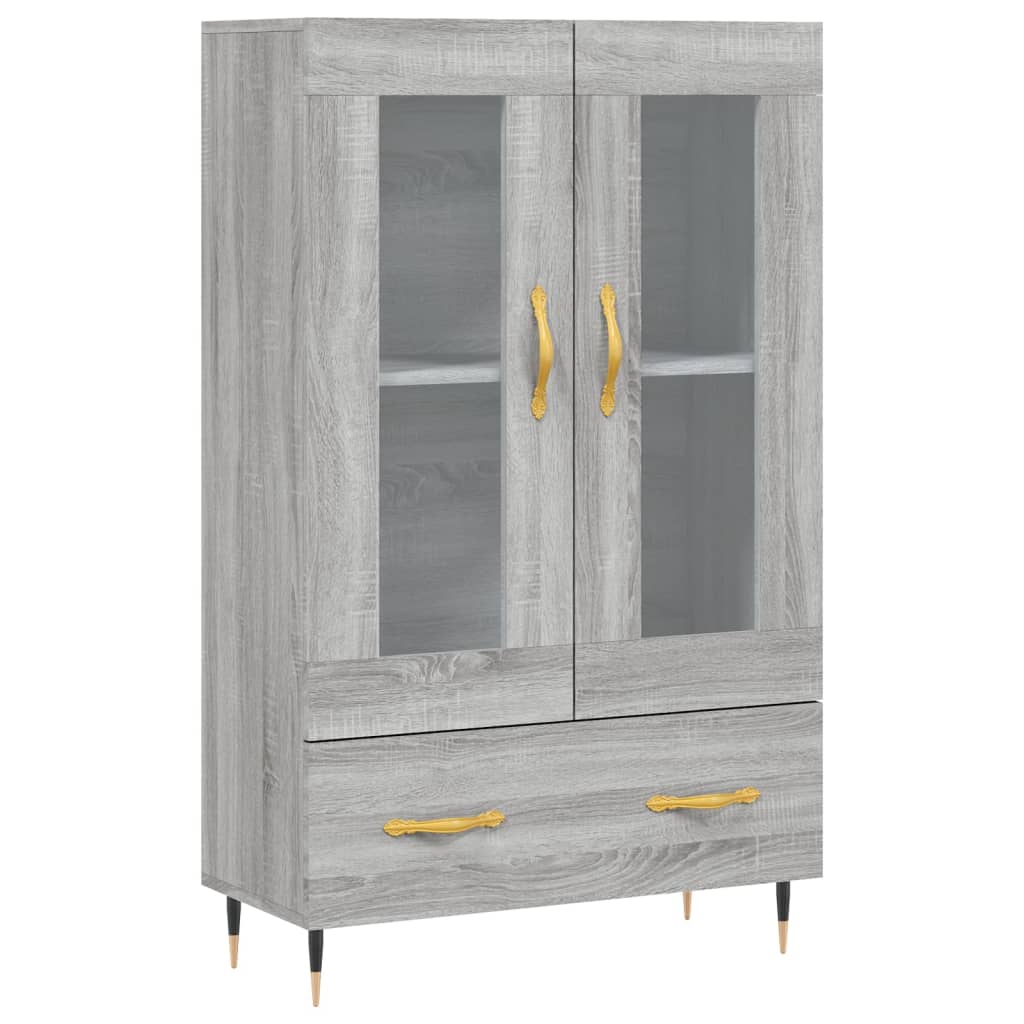 Visoka komoda siva boja hrasta 69,5x31x115 cm konstruirano drvo