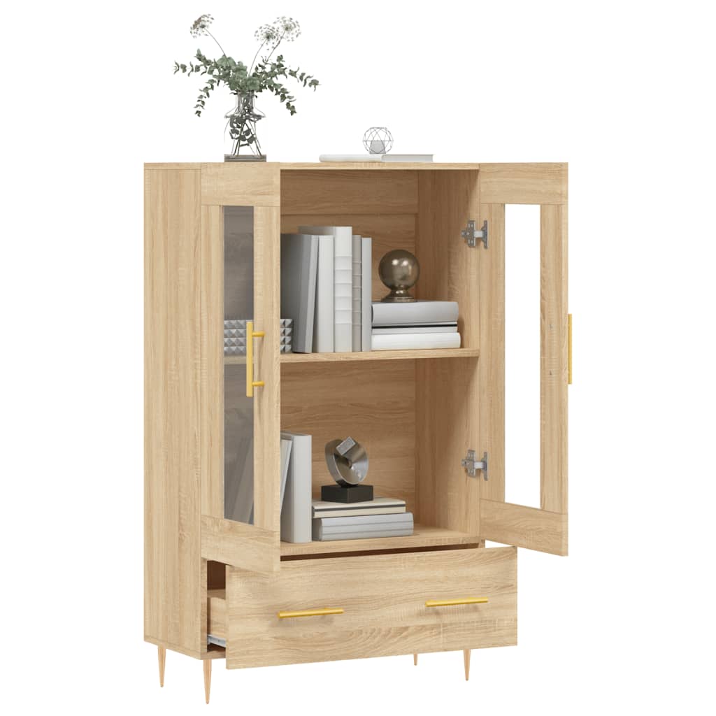 Visoka komoda boja hrasta 69,5 x 31 x 115 cm konstruirano drvo