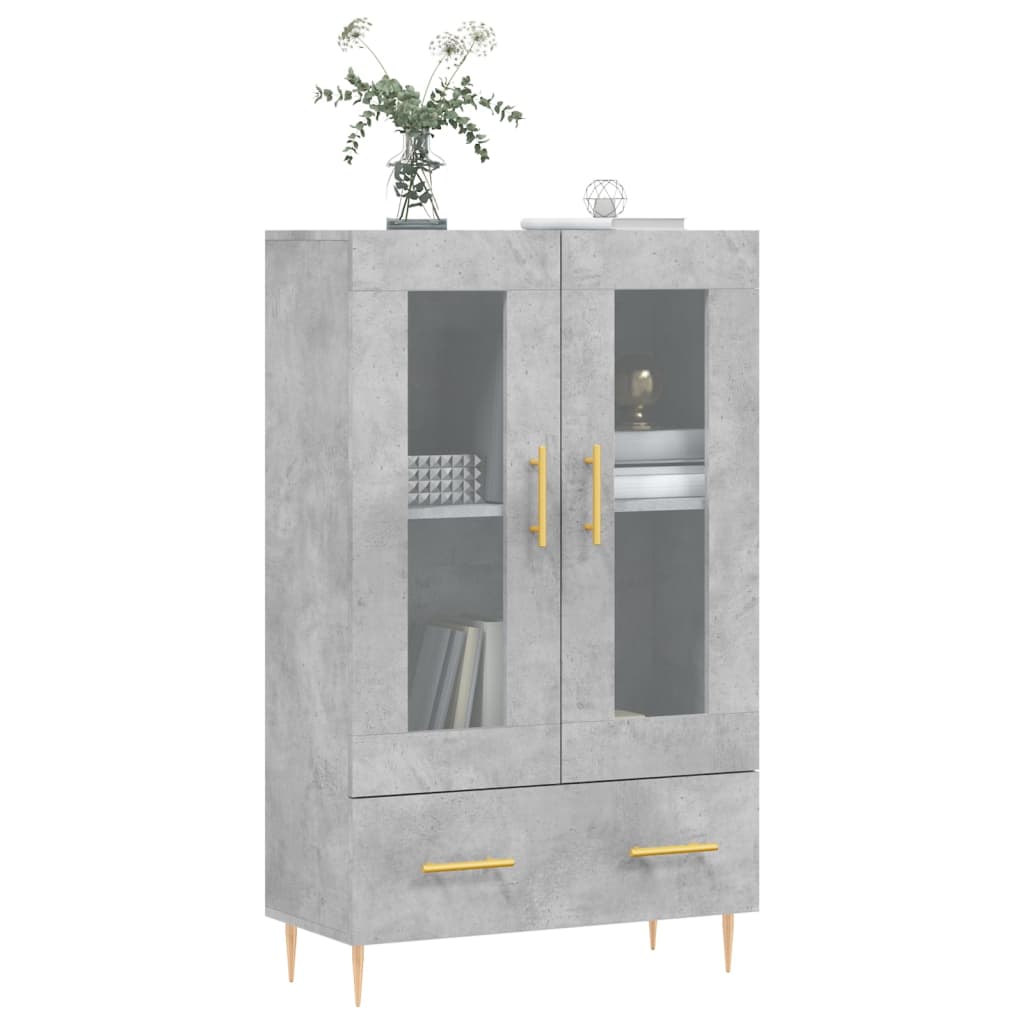 Visoka komoda boja betona 69,5 x 31 x 115 cm konstruirano drvo