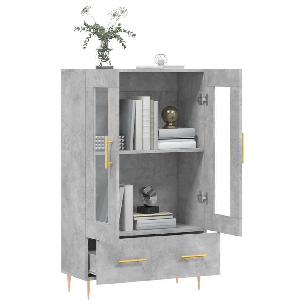 Visoka komoda boja betona 69,5 x 31 x 115 cm konstruirano drvo