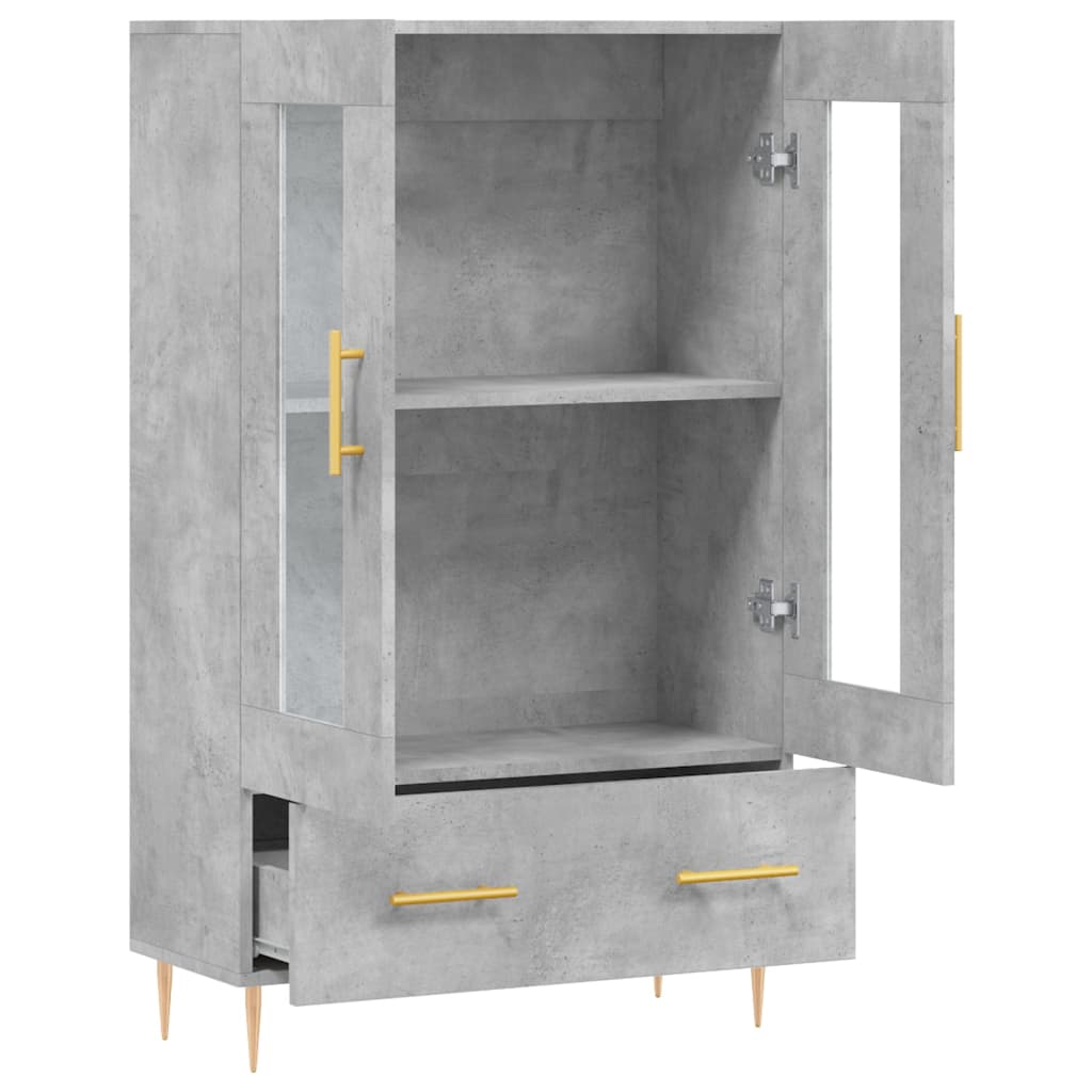 Visoka komoda boja betona 69,5 x 31 x 115 cm konstruirano drvo