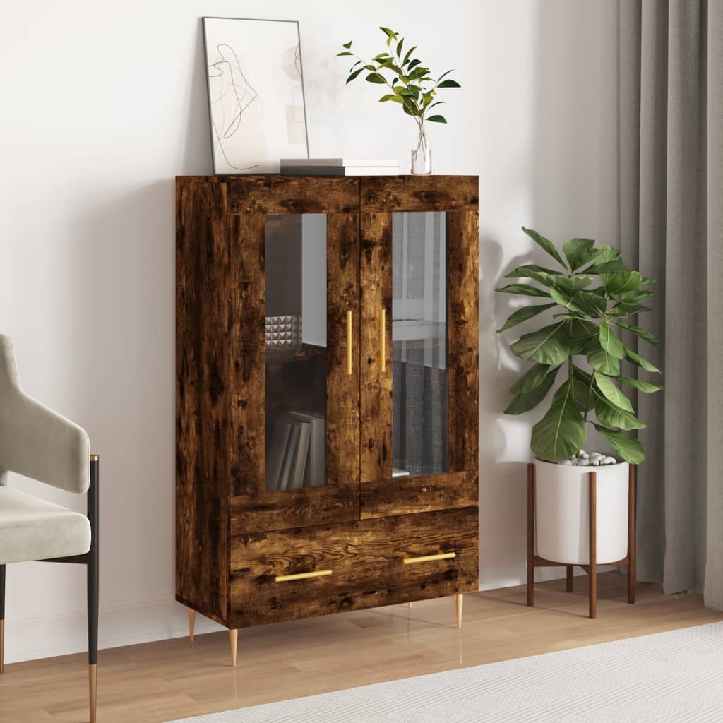 Visoka komoda boja hrasta 69,5 x 31 x 115 cm konstruirano drvo