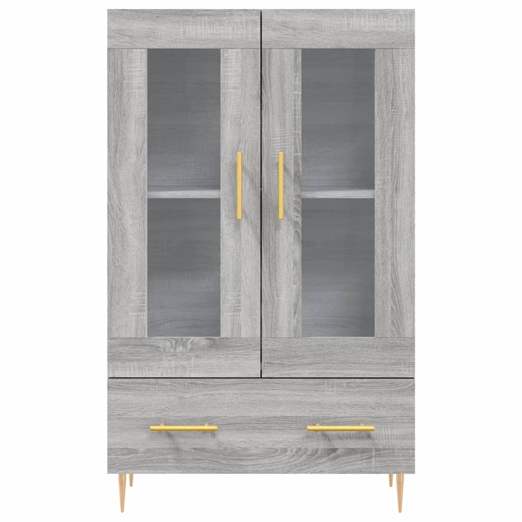 Visoka komoda siva boja hrasta 69,5x31x115 cm konstruirano drvo
