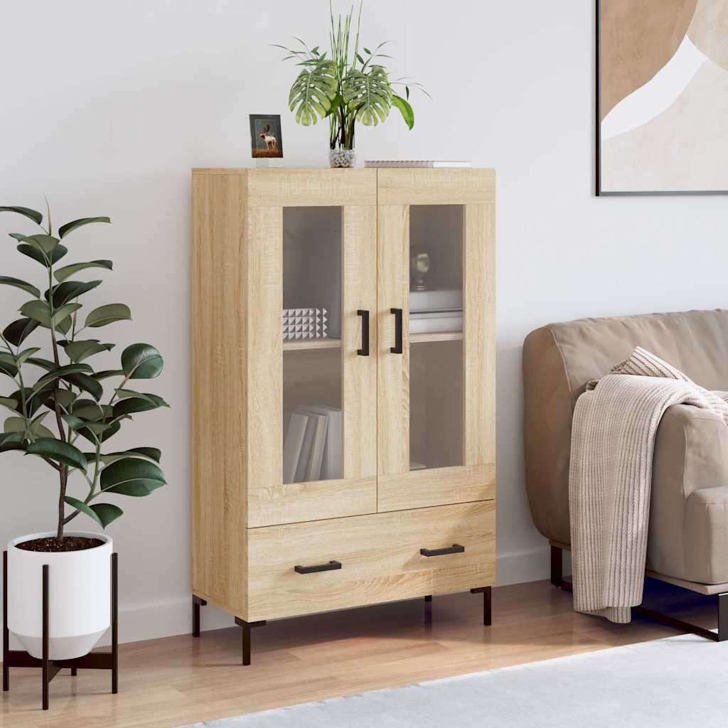 Visoka komoda boja hrasta 69,5 x 31 x 115 cm konstruirano drvo