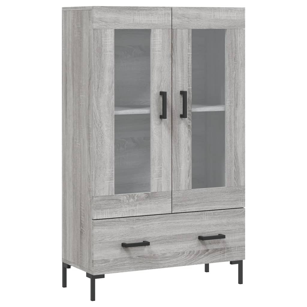 Visoka komoda siva boja hrasta 69,5x31x115 cm konstruirano drvo