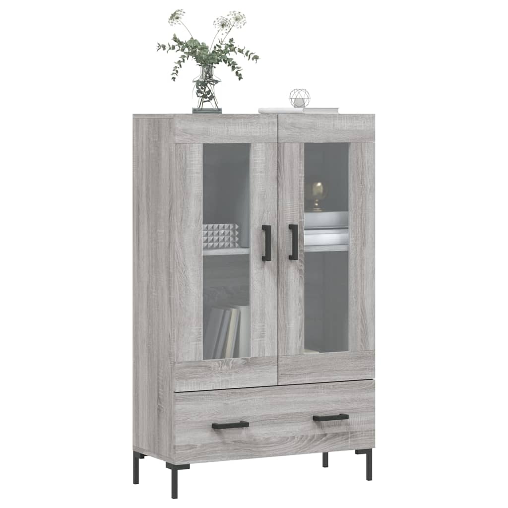 Visoka komoda siva boja hrasta 69,5x31x115 cm konstruirano drvo