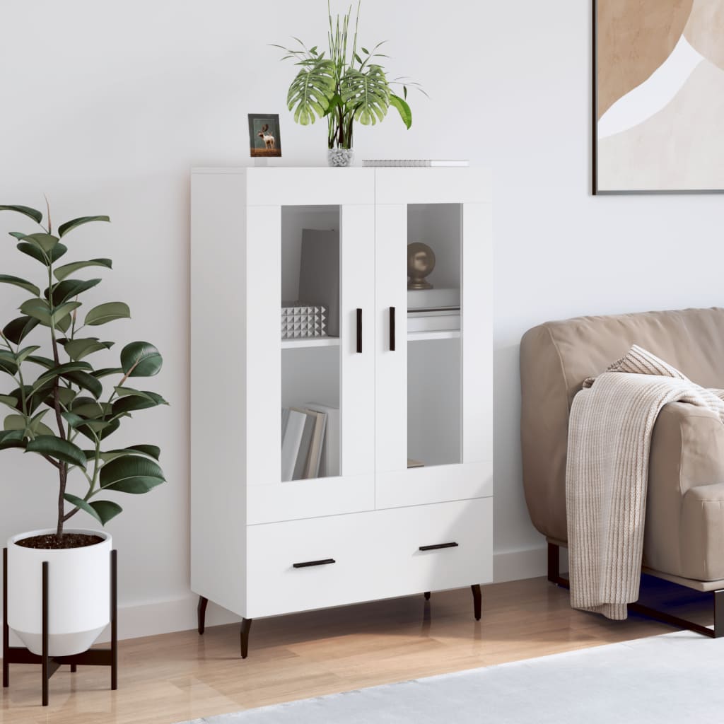 Visoka komoda bijela 69,5 x 31 x 115 cm od konstruiranog drva