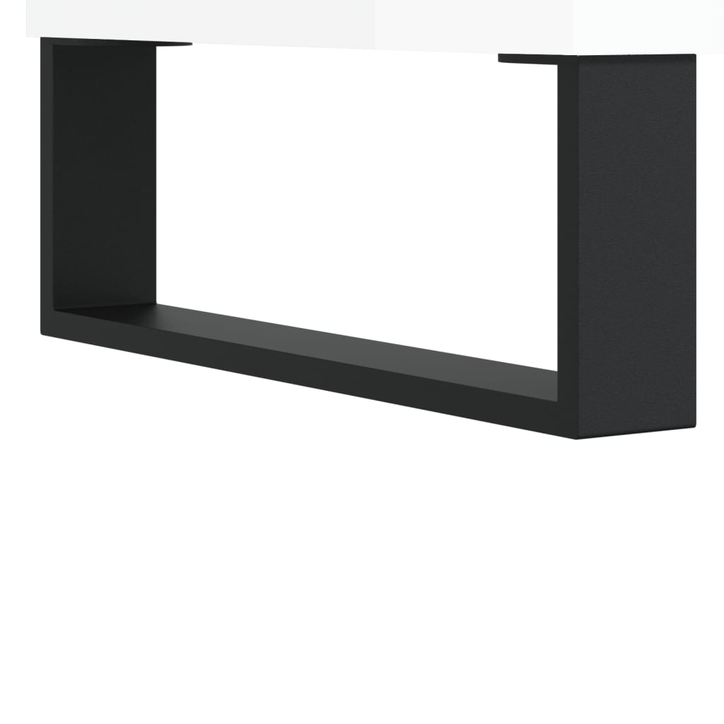 Visoka komoda sjajna bijela 69,5x31x115 cm konstruirano drvo