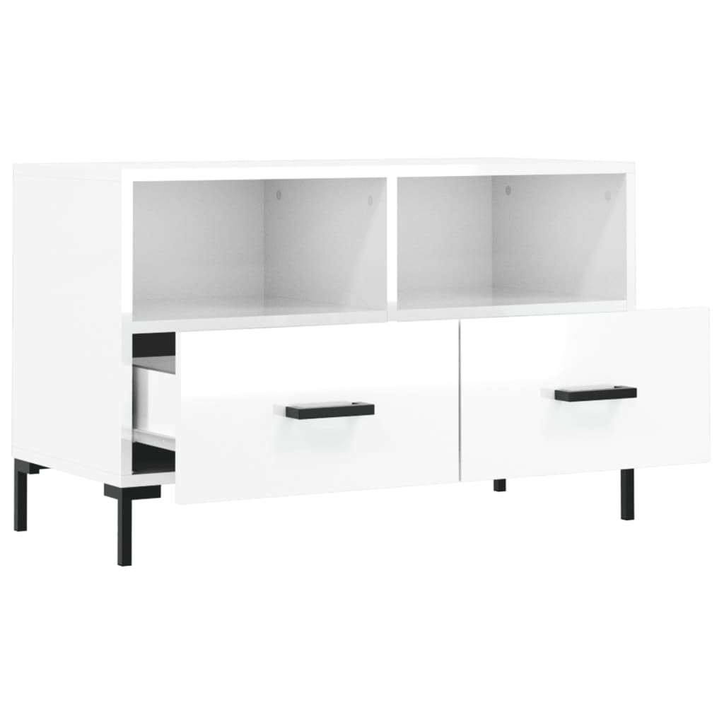TV ormarić sjajni bijeli 80 x 36 x 50 cm od konstruiranog drva