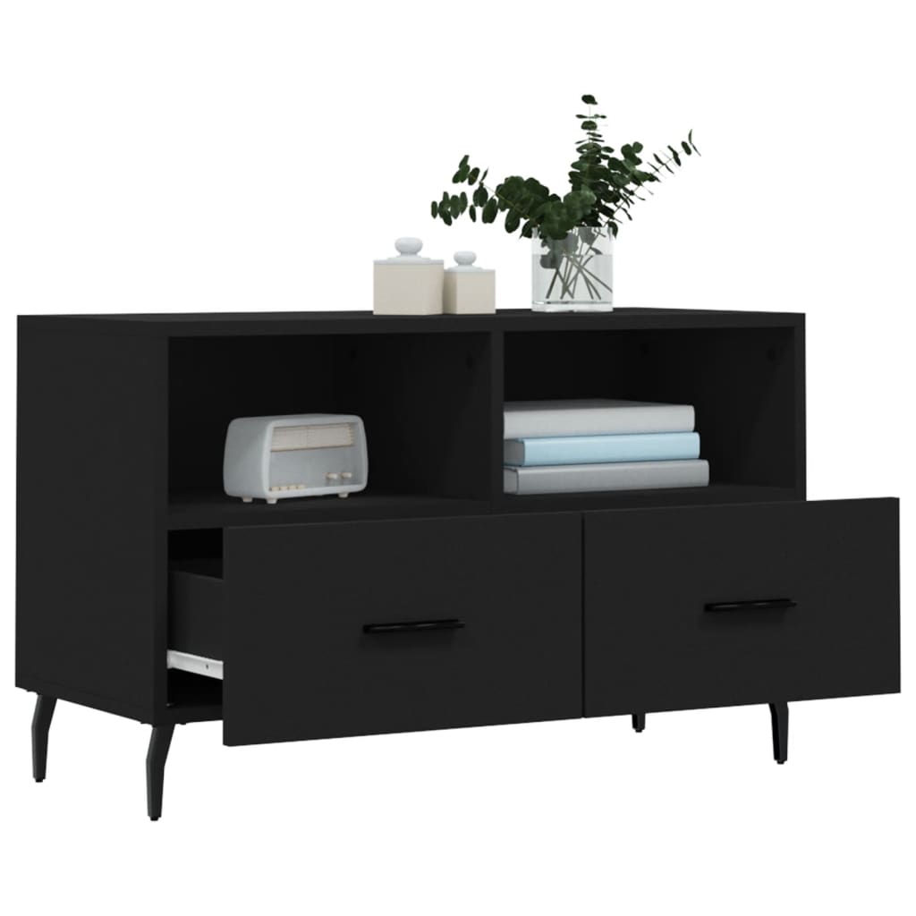 TV ormarić crni 80 x 36 x 50 cm od konstruiranog drva