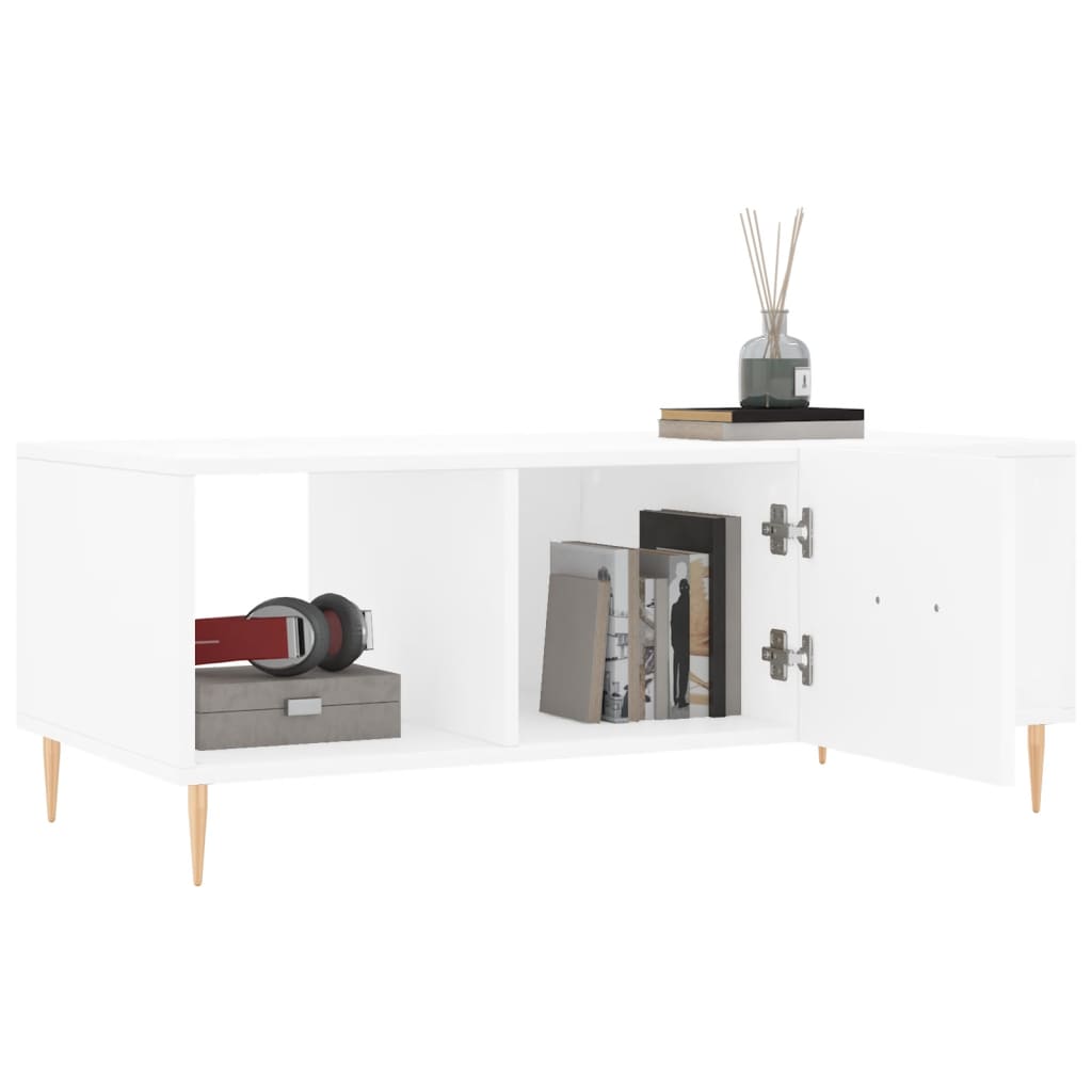 Stolić za kavu bijeli 102 x 50 x 40 cm od konstruiranog drva