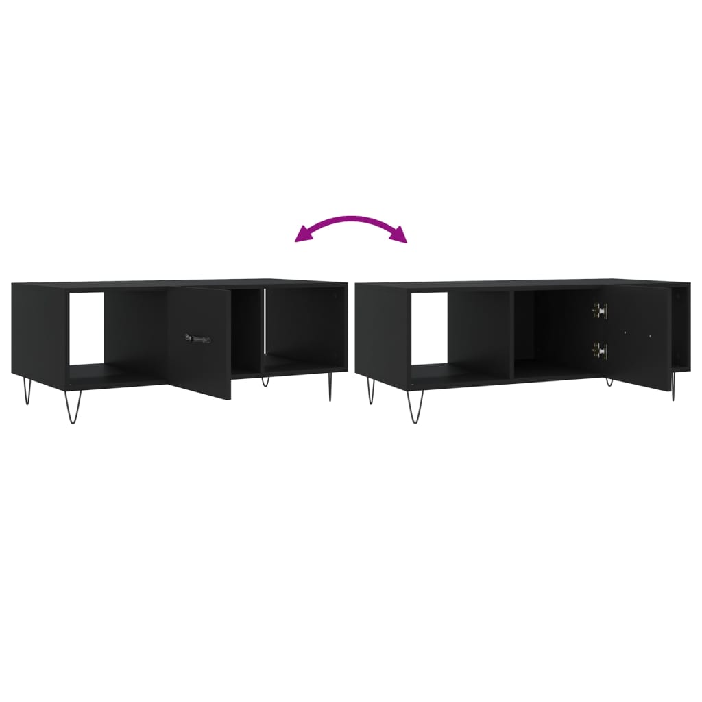 Stolić za kavu crni 102 x 50 x 40 cm od konstruiranog drva