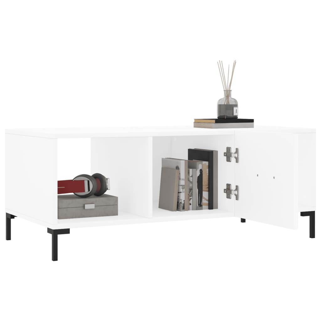 Stolić za kavu bijeli 102 x 50 x 40 cm od konstruiranog drva