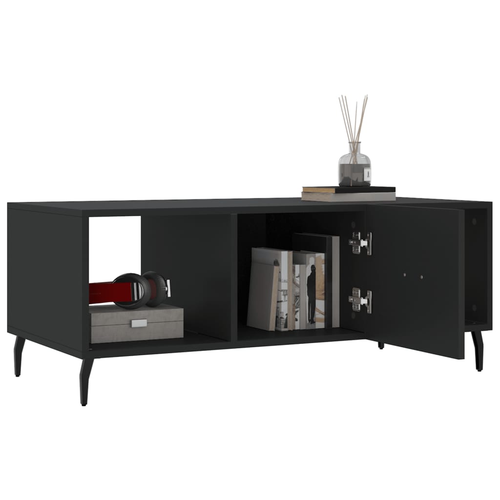 Stolić za kavu crni 102 x 50 x 40 cm od konstruiranog drva