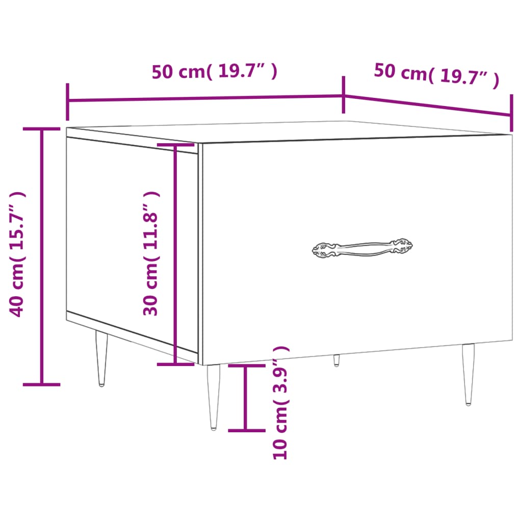 Stolići za kavu 2 kom Siva betona 50x50x40 cm konstruirano drvo