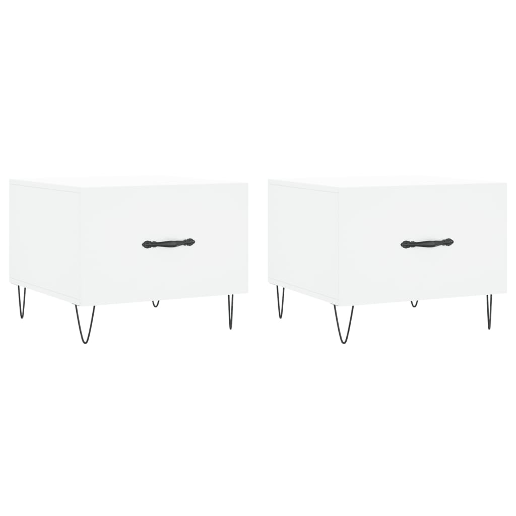 Stolići za kavu 2 kom bijeli 50x50x40 cm od konstruiranog drva