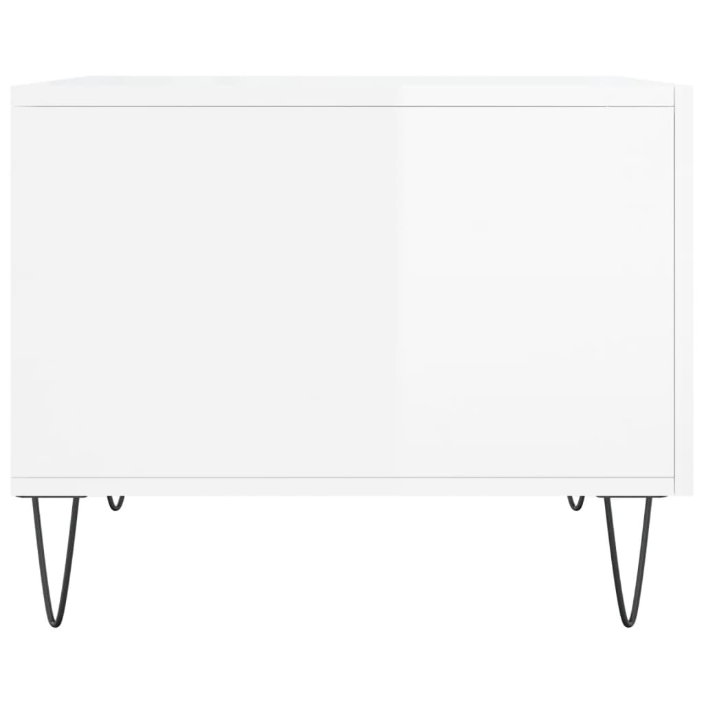 Stolići za kavu 2 kom sjajni bijeli 50x50x40 konstruirano drvo