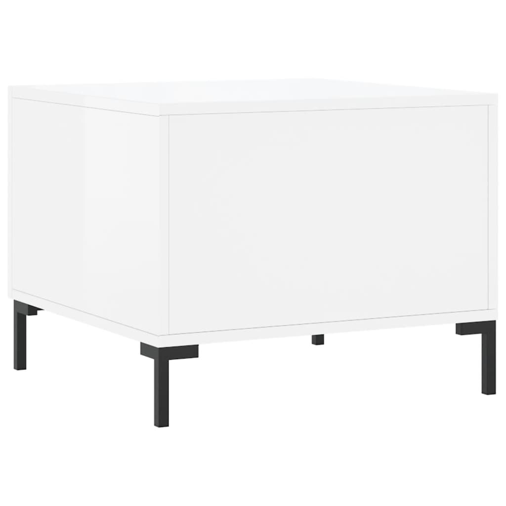 Stolići za kavu 2 kom sjajni bijeli 50x50x40 konstruirano drvo
