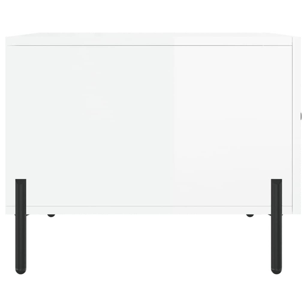 Stolići za kavu 2 kom sjajni bijeli 50x50x40 konstruirano drvo