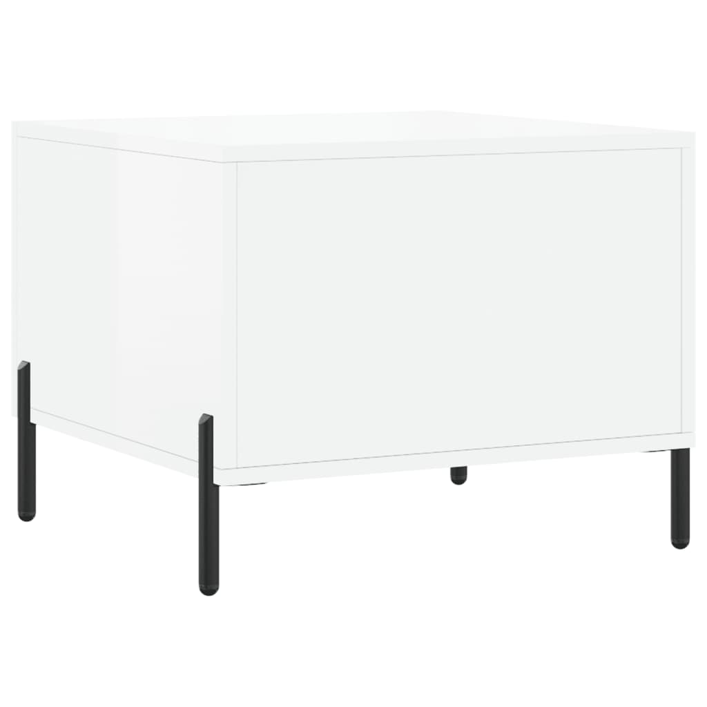 Stolići za kavu 2 kom sjajni bijeli 50x50x40 konstruirano drvo