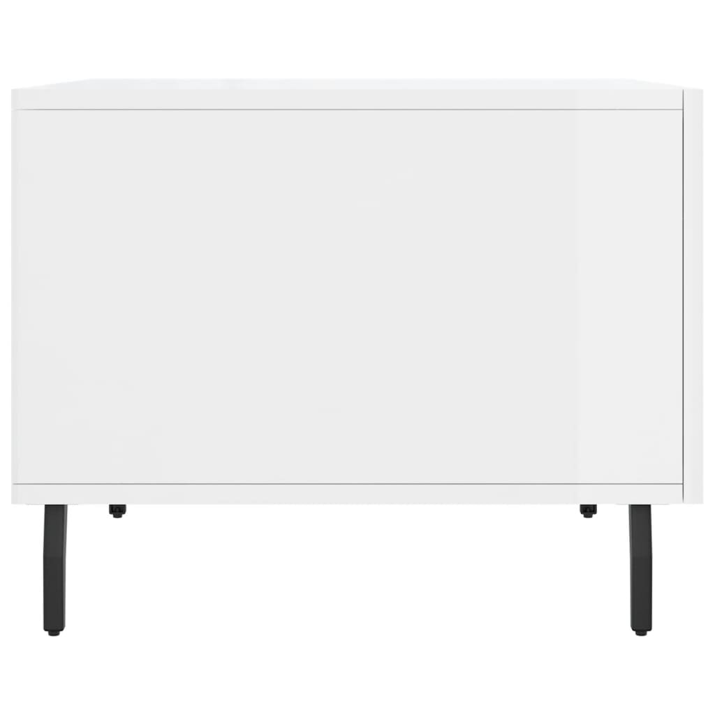 Stolić za kavu sjajni bijeli 50 x 50 x 40 cm konstruirano drvo