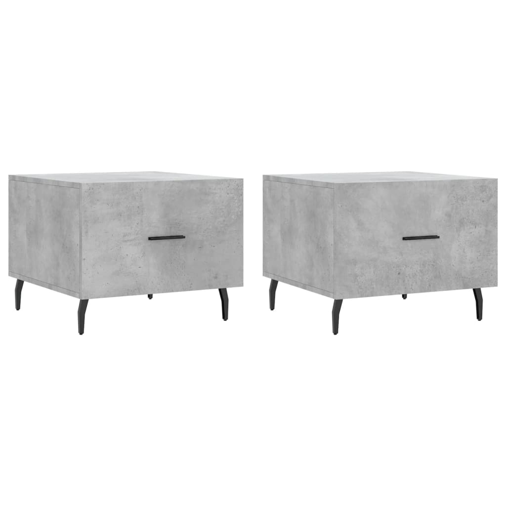 Stolići za kavu 2 kom Siva betona 50x50x40 cm konstruirano drvo