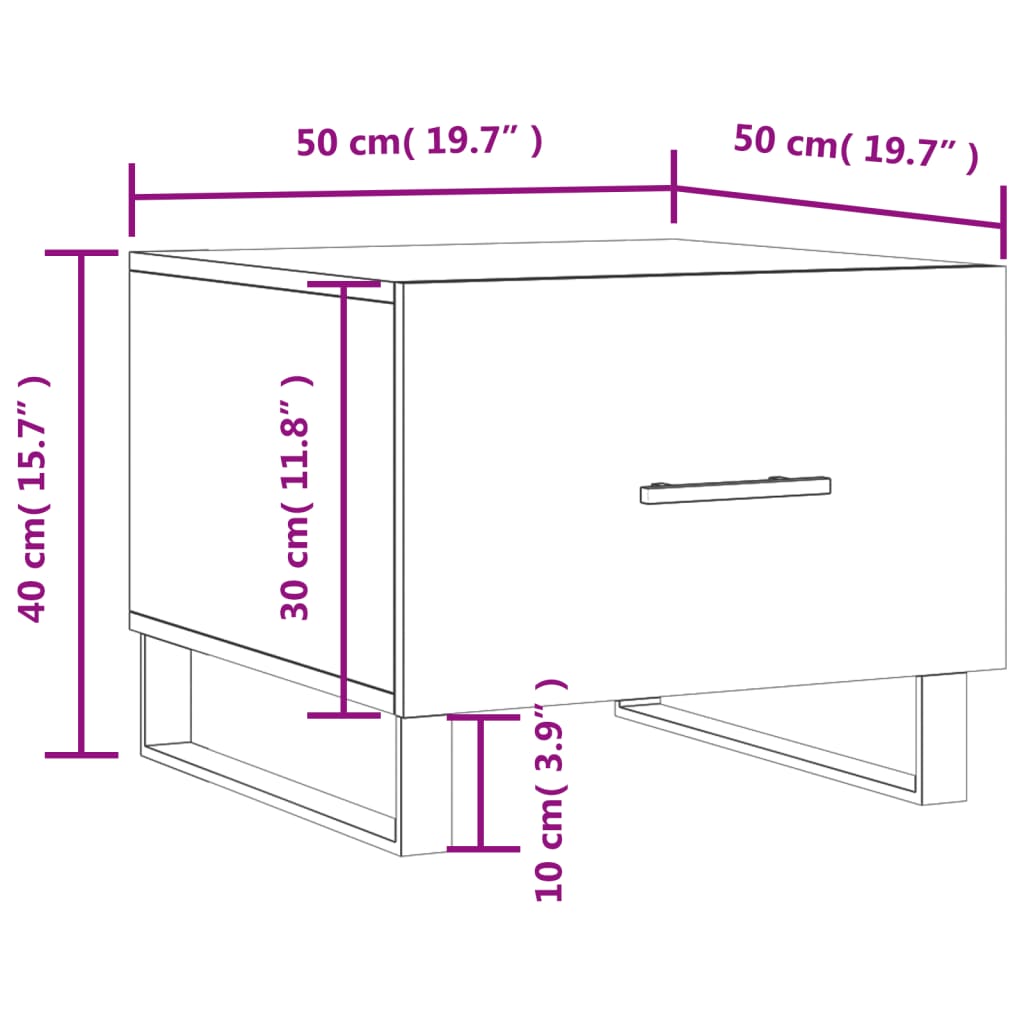 Stolići za kavu 2 kom crni 50x50x40 cm od konstruiranog drva