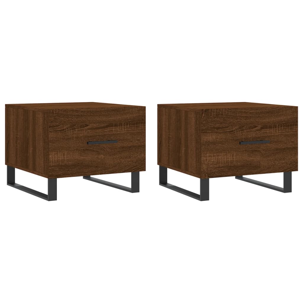 Stolići za kavu 2 kom boja hrasta 50x50x40 cm konstruirano drvo