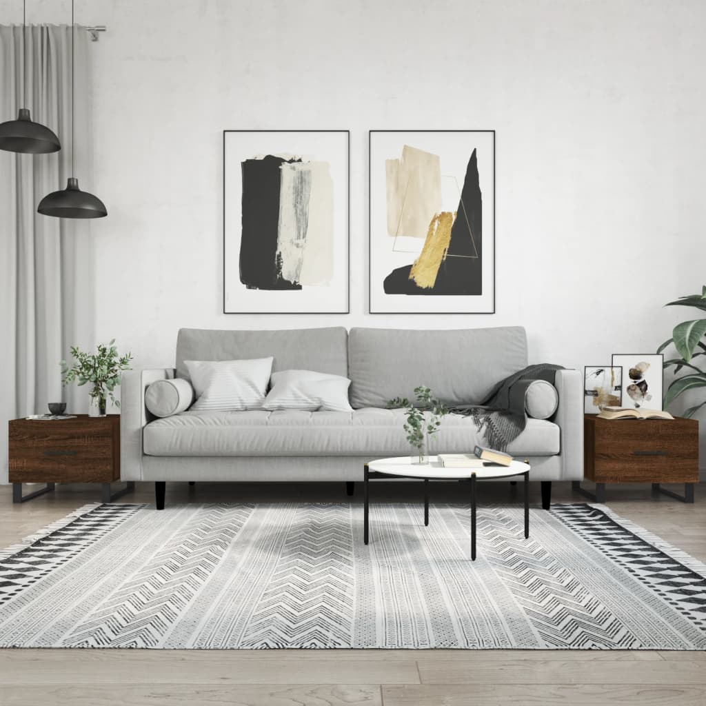 Stolići za kavu 2 kom boja hrasta 50x50x40 cm konstruirano drvo