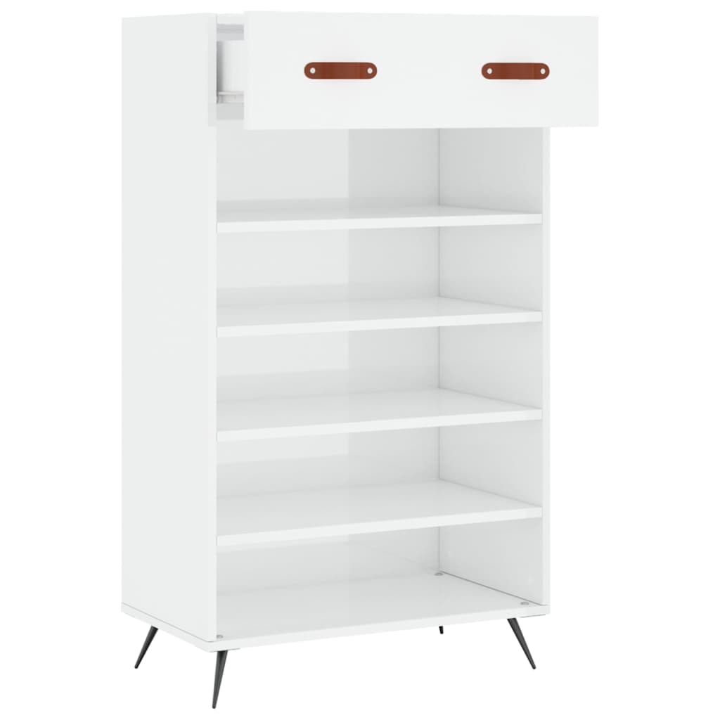 Ormarić za cipele sjajni bijeli 60x35x105 cm konstruirano drvo