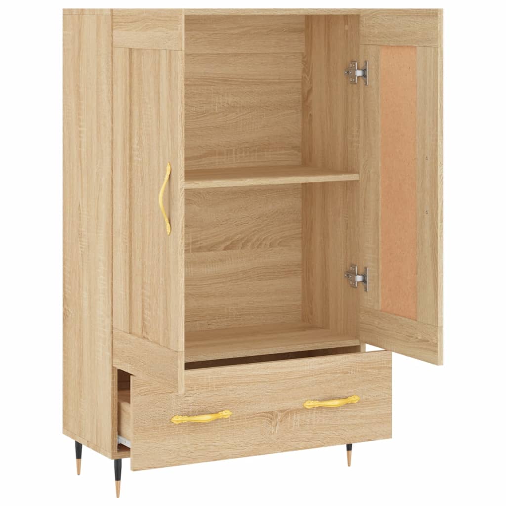 Visoka komoda boja hrasta 69,5 x 31 x 115 cm konstruirano drvo