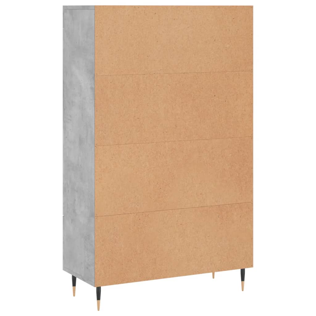 Visoka komoda boja betona 69,5 x 31 x 115 cm konstruirano drvo