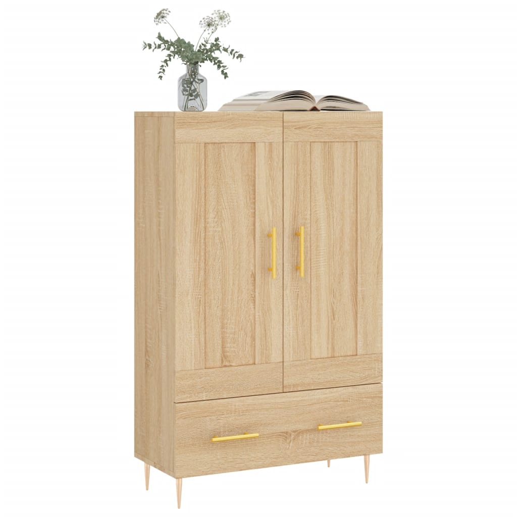 Visoka komoda boja hrasta 69,5 x 31 x 115 cm konstruirano drvo