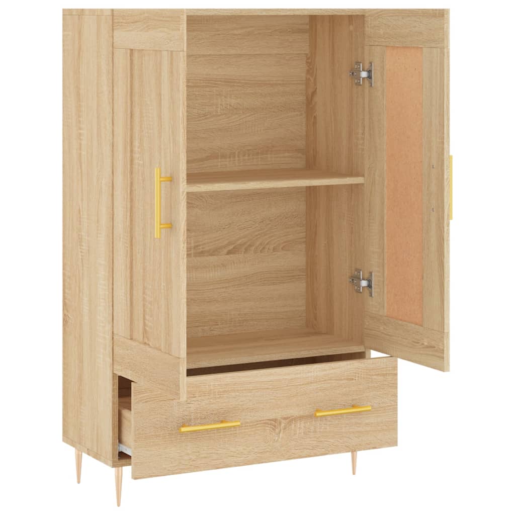 Visoka komoda boja hrasta 69,5 x 31 x 115 cm konstruirano drvo