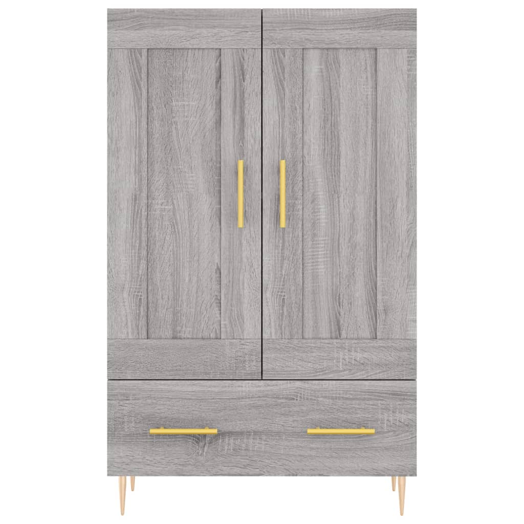 Visoka komoda siva boja hrasta 69,5x31x115 cm konstruirano drvo