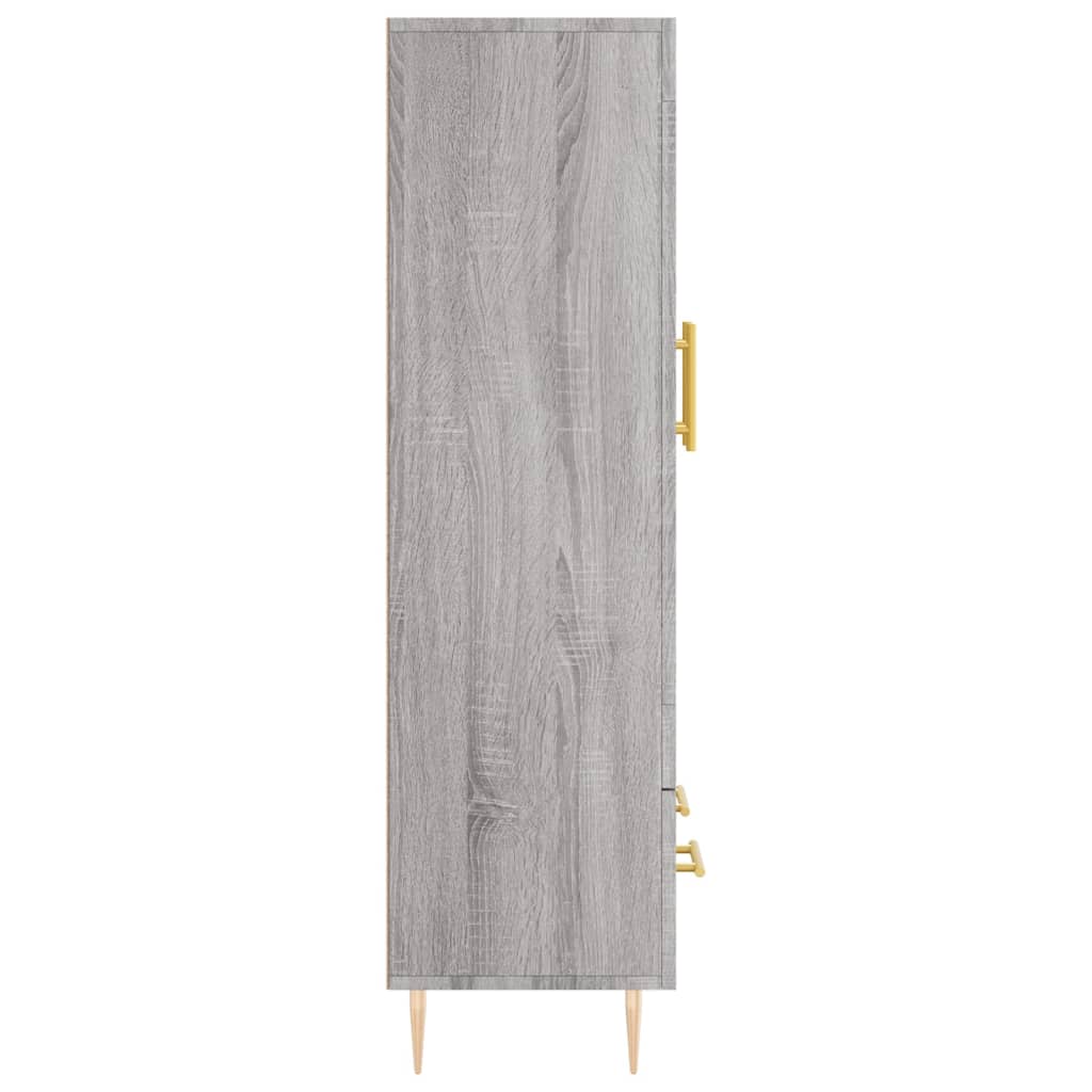 Visoka komoda siva boja hrasta 69,5x31x115 cm konstruirano drvo