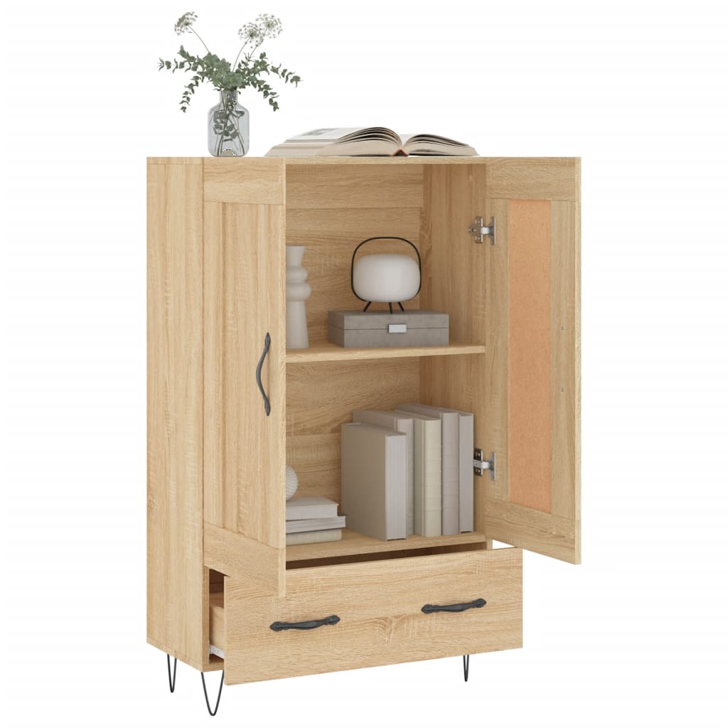 Visoka komoda boja hrasta 69,5 x 31 x 115 cm konstruirano drvo