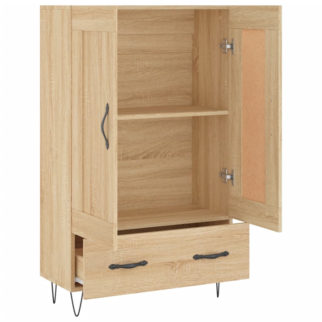 Visoka komoda boja hrasta 69,5 x 31 x 115 cm konstruirano drvo