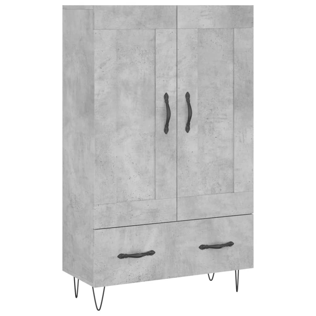 Visoka komoda boja betona 69,5 x 31 x 115 cm konstruirano drvo