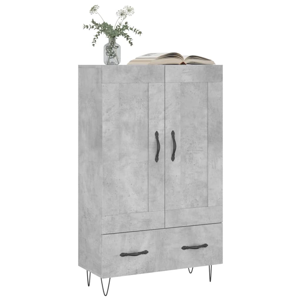 Visoka komoda boja betona 69,5 x 31 x 115 cm konstruirano drvo