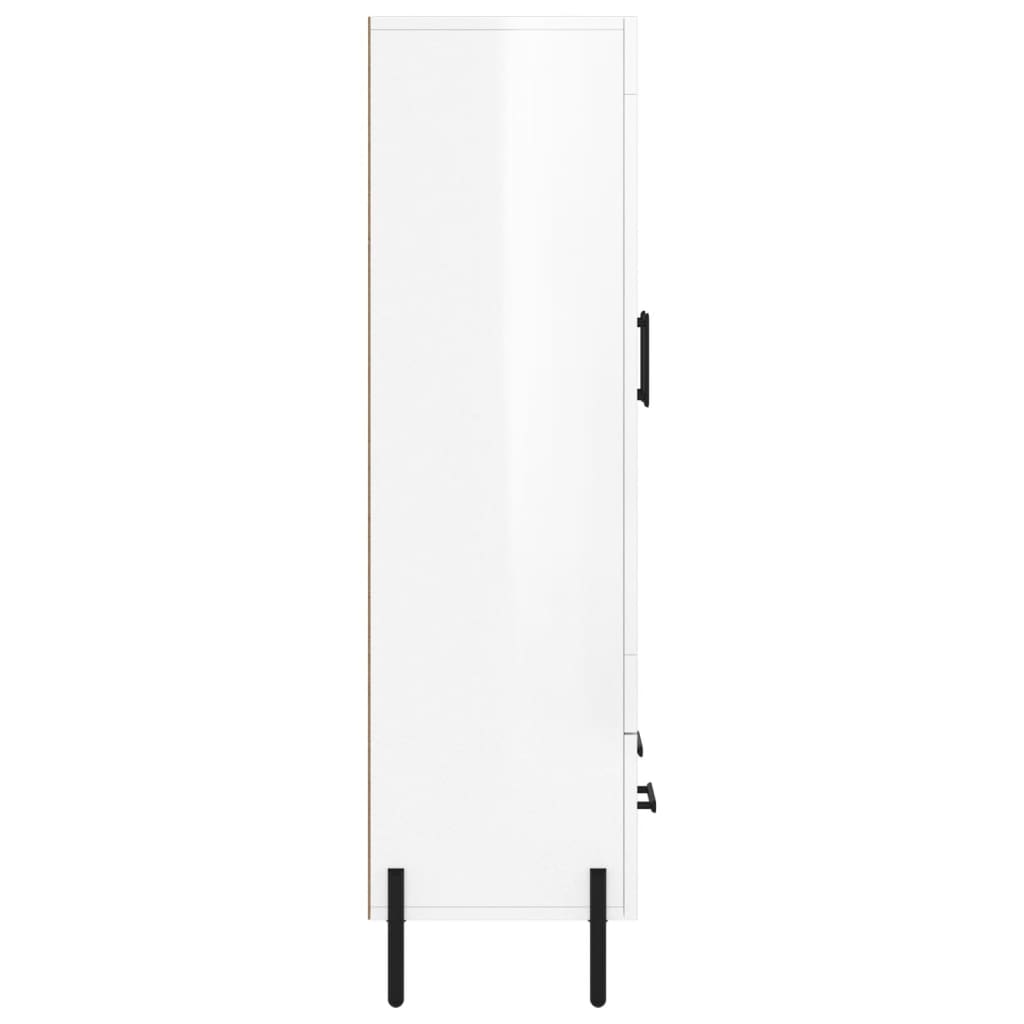 Visoka komoda sjajna bijela 69,5x31x115 cm konstruirano drvo