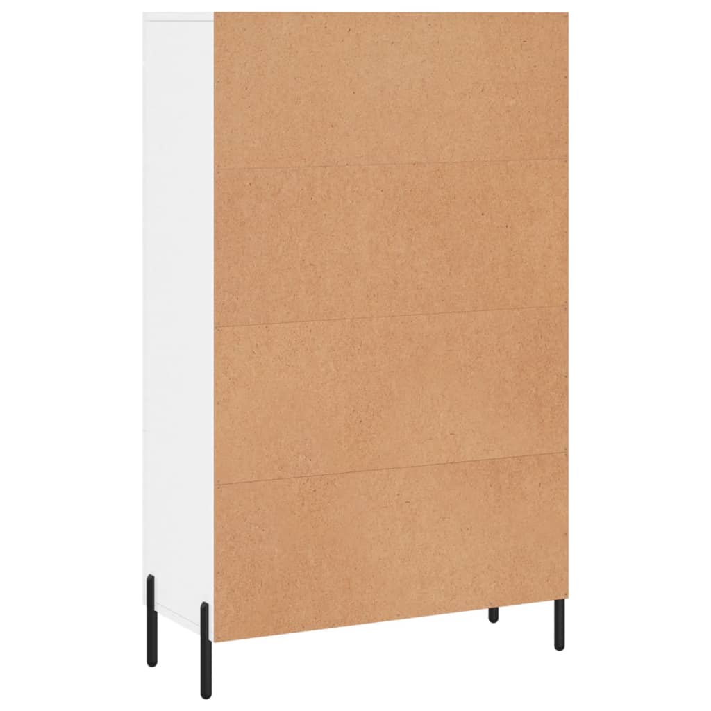 Visoka komoda sjajna bijela 69,5x31x115 cm konstruirano drvo