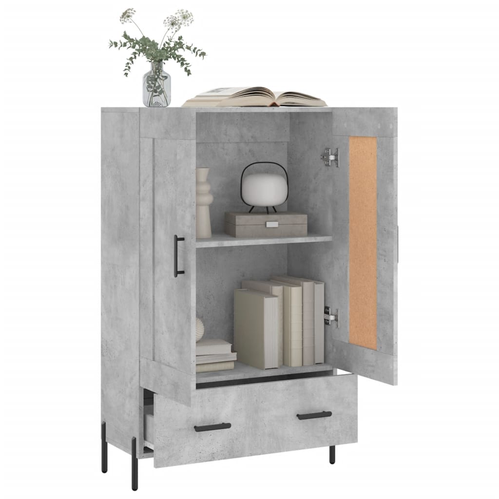 Visoka komoda boja betona 69,5 x 31 x 115 cm konstruirano drvo