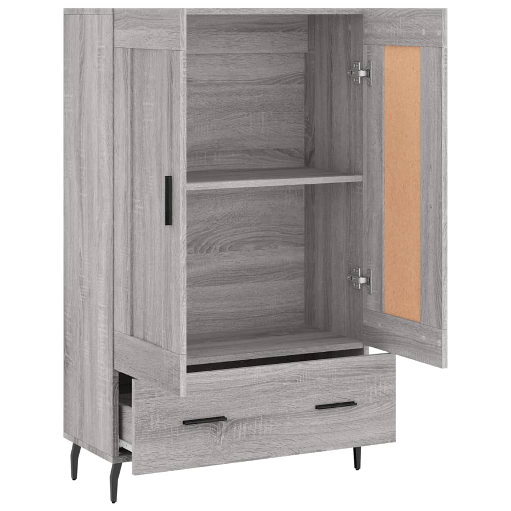 Visoka komoda siva boja hrasta 69,5x31x115 cm konstruirano drvo