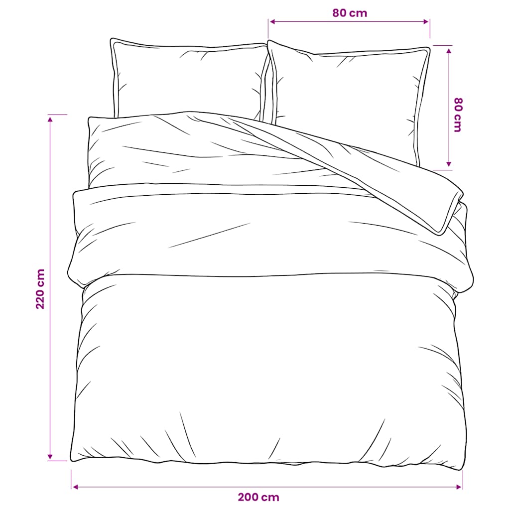 Set posteljine za poplun bijelo-smeđi 200x220 cm pamučni