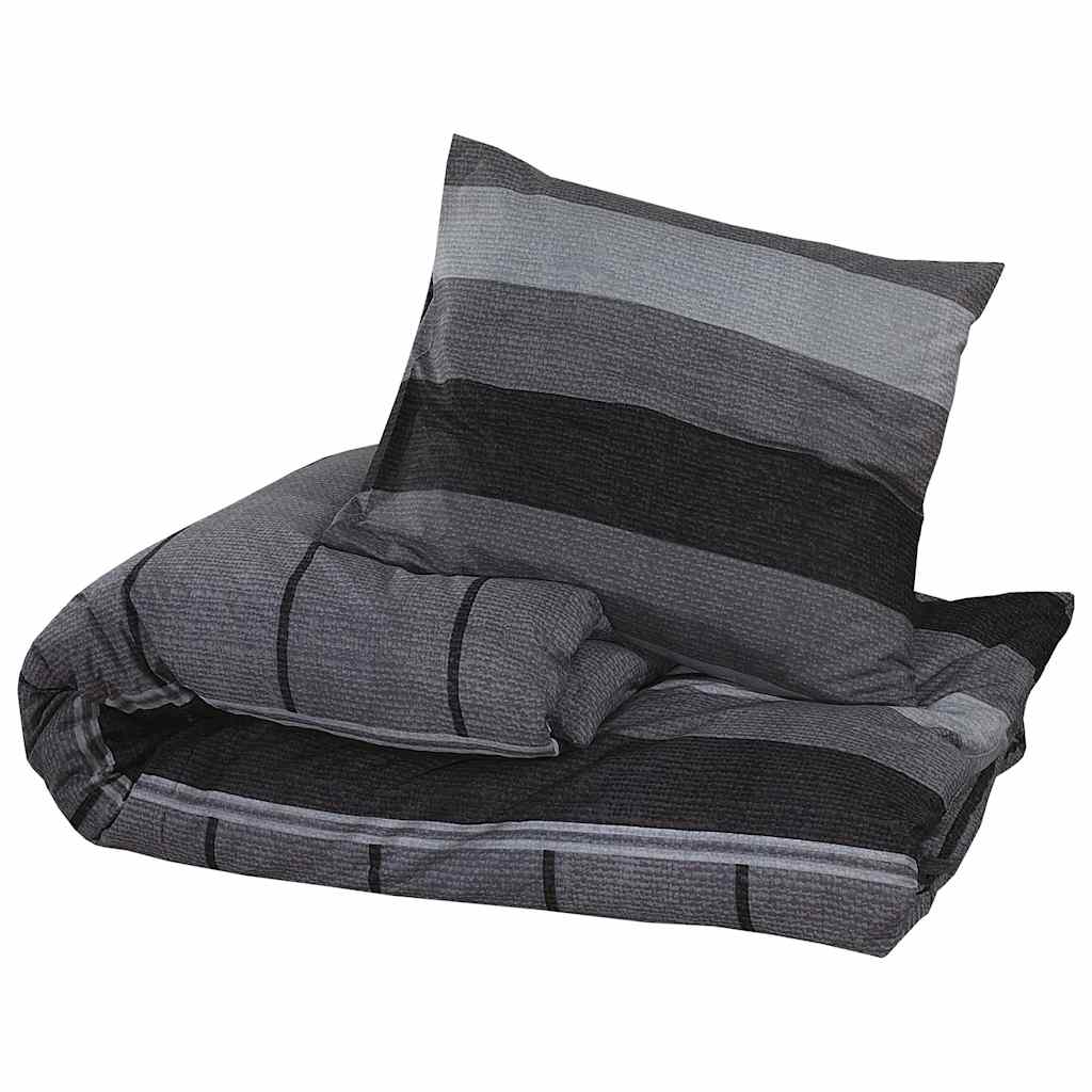 Set posteljine za poplun tamnosivi 260 x 240 cm pamučni