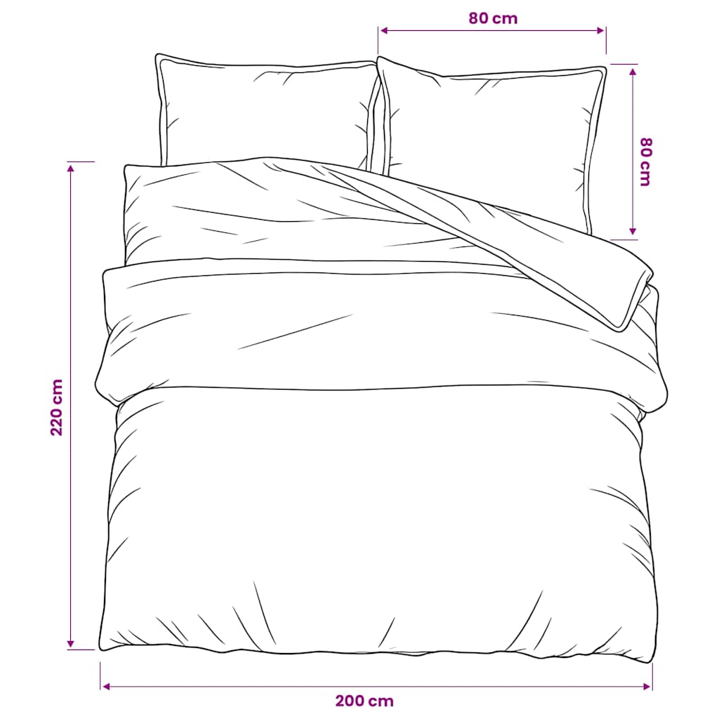 Set posteljine za poplun tamnosivi 200x220 cm pamučni