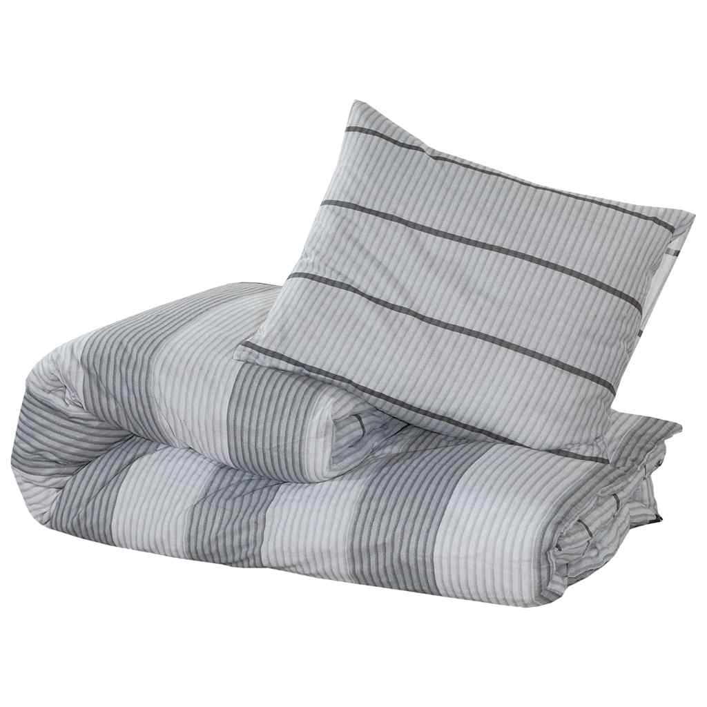 Set posteljine za poplun sivi 140 x 200 cm pamučni200x200